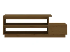 Mesa de centro madera maciza de pino marrón miel 120x50x40,5 cm