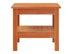 Mesa de centro madera maciza de pino marrón cera 45x45x40 cm