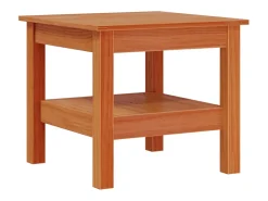 Mesa de centro madera maciza de pino marrón cera 45x45x40 cm