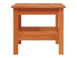 Mesa de centro madera maciza de pino marrón cera 45x45x40 cm