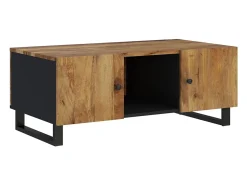 Mesa de centro madera maciza mango y contrachapada 100x54x40 cm