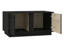 Mesa de centro madera maciza de pino negro 80x50x40 cm