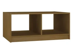 Mesa de centro madera maciza pino marrón miel 75x50x33,5 cm