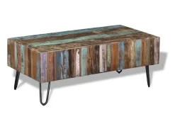 Mesa de centro madera maciza reciclada 100x50x38 cm