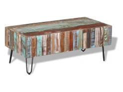 Mesa de centro madera maciza reciclada 100x50x38 cm