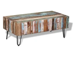 Mesa de centro madera maciza reciclada 100x50x38 cm
