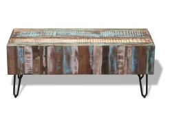 Mesa de centro madera maciza reciclada 100x50x38 cm