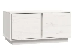 Mesa de centro madera maciza de pino blanco 80x50x40 cm