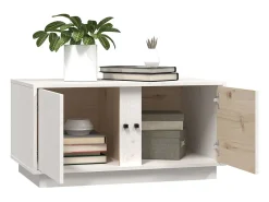 Mesa de centro madera maciza de pino blanco 80x50x40 cm