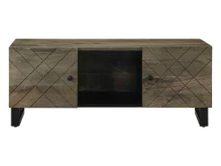 Mesa de centro madera maciza de mango negra 100x54x40 cm