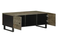 Mesa de centro madera maciza de mango negra 100x54x40 cm