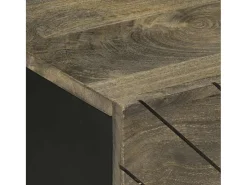 Mesa de centro madera maciza de mango negra 100x54x40 cm