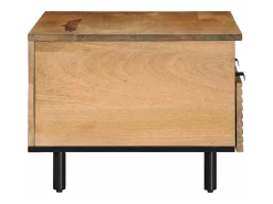 Mesa de centro madera maciza de mango marrón 80x54x40 cm