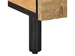 Mesa de centro madera maciza de mango marrón 80x54x40 cm