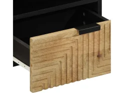 Mesa de centro madera maciza de mango marrón 80x54x40 cm