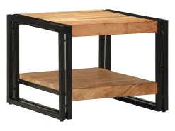 Mesa de centro madera maciza de acacia 50x50x38 cm