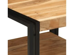 Mesa de centro madera maciza de acacia 50x50x38 cm