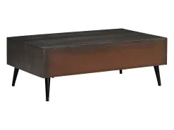 Mesa de centro madera maciza de mango 100x60x35 cm