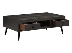 Mesa de centro madera maciza de mango 100x60x35 cm