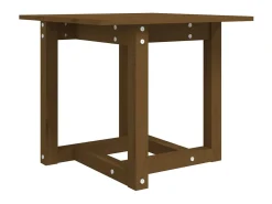 Mesa de centro madera maciza de pino marrón miel 50x50x45 cm ES23461
