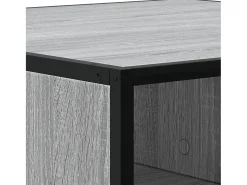 Mesa de centro madera y metal gris Sonoma 60,5x60,5x30 cm