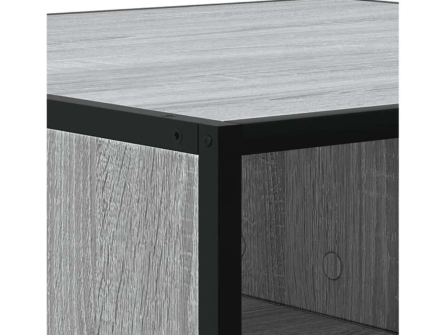 Mesa de centro madera y metal gris Sonoma 60,5x60,5x30 cm