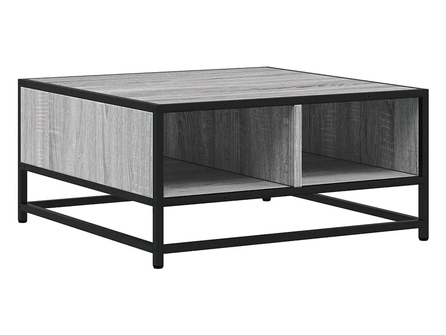 Mesa de centro madera y metal gris Sonoma 60,5x60,5x30 cm