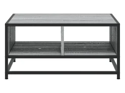 Mesa de centro madera y metal gris Sonoma 60,5x60,5x30 cm