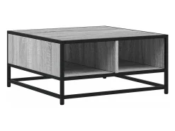 Mesa de centro madera y metal gris Sonoma 60,5x60,5x30 cm