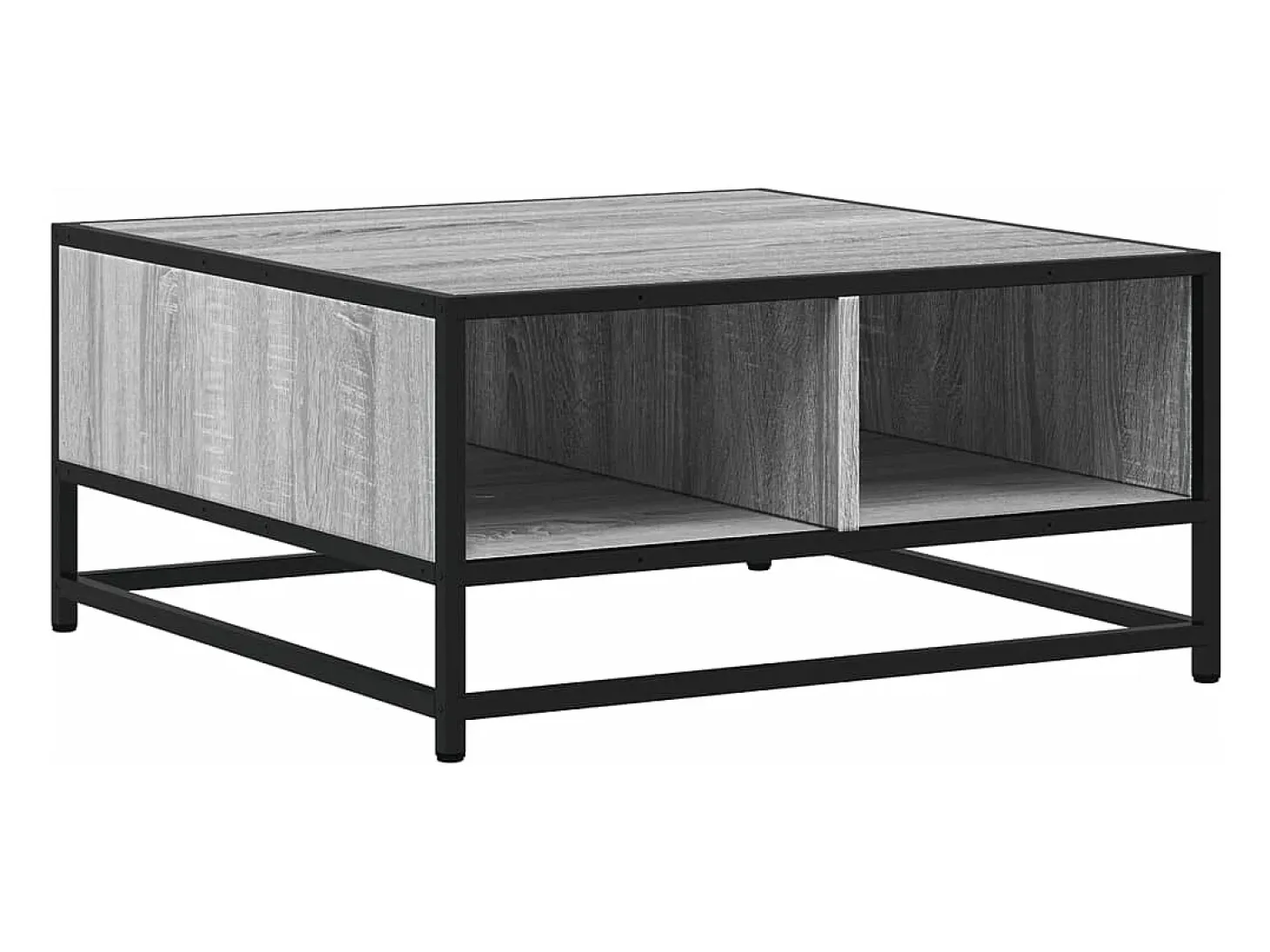 Mesa de centro madera y metal gris Sonoma 60,5x60,5x30 cm