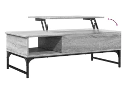 Mesa de centro madera y metal gris Sonoma 100x50x35 cm