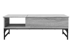 Mesa de centro madera y metal gris Sonoma 100x50x35 cm