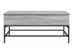 Mesa de centro madera y metal gris Sonoma 100x50x45 cm