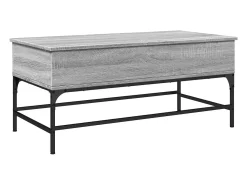Mesa de centro madera y metal gris Sonoma 100x50x45 cm