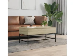 Mesa de centro madera y metal roble Sonoma 100x50x45 cm