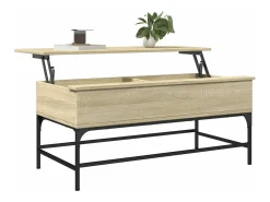 Mesa de centro madera y metal roble Sonoma 100x50x45 cm
