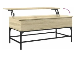 Mesa de centro madera y metal roble Sonoma 100x50x45 cm
