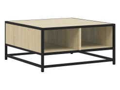 Mesa de centro madera y metal roble Sonoma 60,5x60,5x30 cm