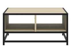 Mesa de centro madera y metal roble Sonoma 60,5x60,5x30 cm