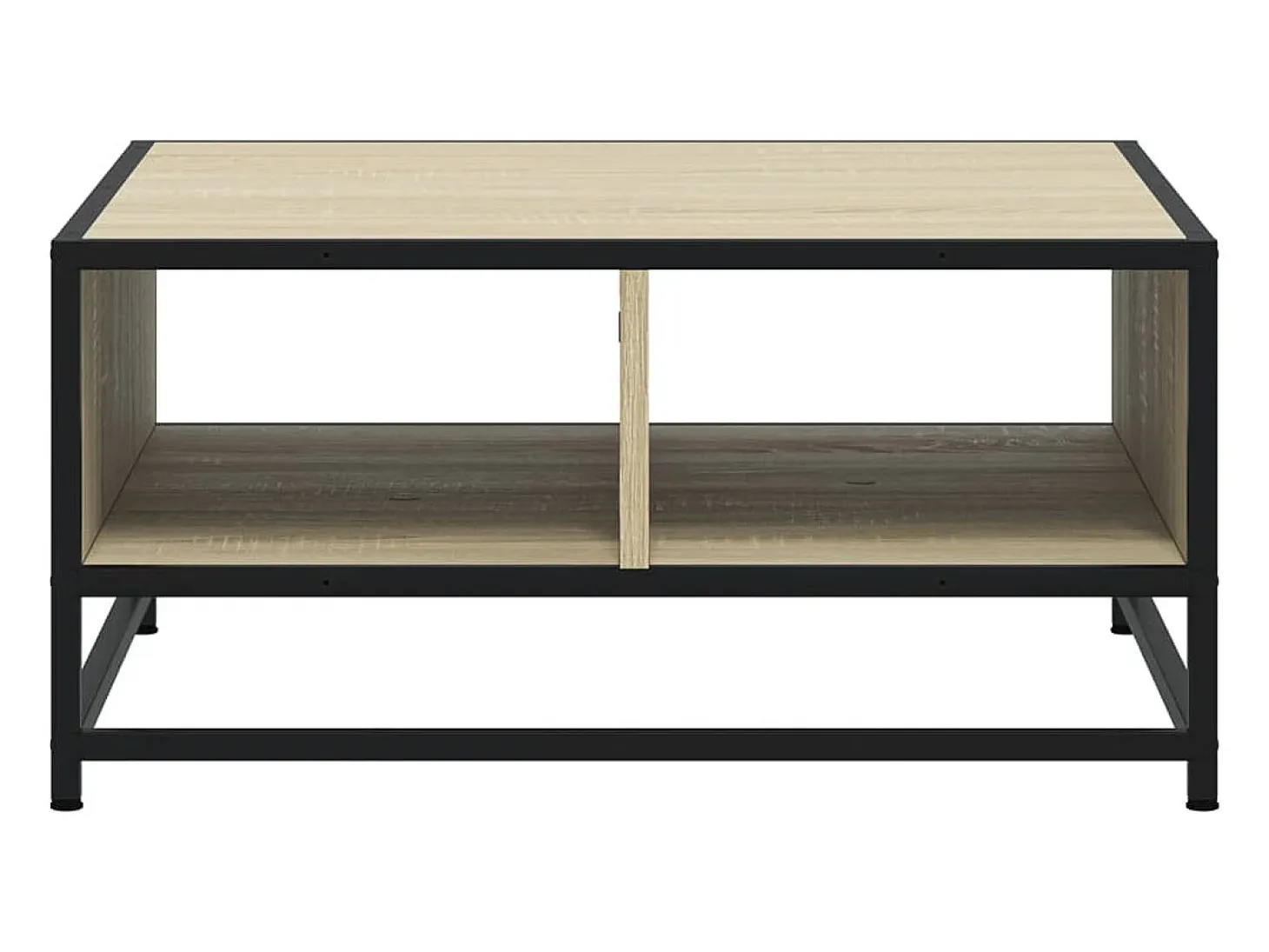 Mesa de centro madera y metal roble Sonoma 60,5x60,5x30 cm