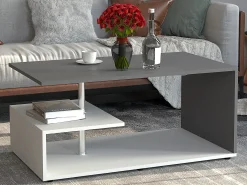 Mesa de centro MalisoM antracita, blanco.