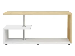 Mesa de centro MalisoM decoración roble, color blanco.