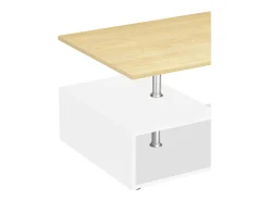 Mesa de centro MalisoM decoración roble, color blanco.