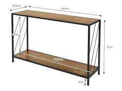 Mesa de centro marrón con estante mueble elegante auxiliar salón 120x33,5x75 cm