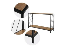 Mesa de centro marrón con estante mueble elegante auxiliar salón 120x33,5x75 cm