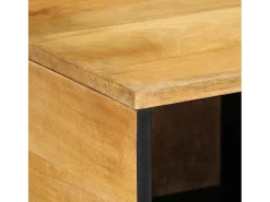 Mesa de centro marrón 80x50x40 cm madera maciza mango