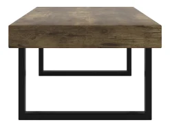 Mesa de centro MDF y hierro marrón oscuro y negro 120x60x40 cm