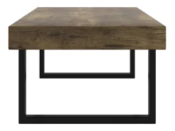 Mesa de centro MDF y hierro marrón oscuro y negro 120x60x40 cm ES208274