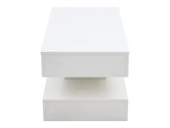 Mesa de centro moderna - Mesa de centro blanca con iluminación LED y toma de carga - elevación hidráulica