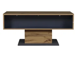 Mesa de centro moderna con almacenaje de doble cara - Color madera y gris